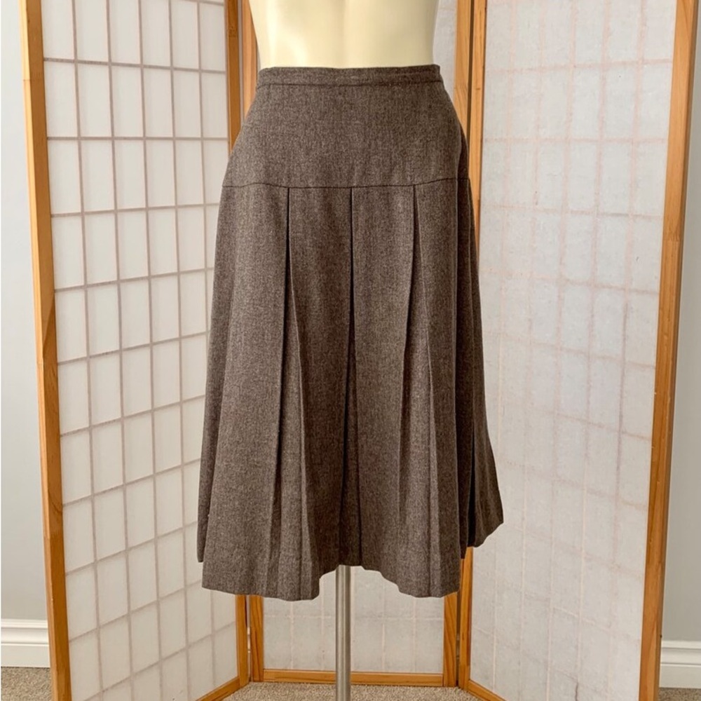 Vintage 1950s Campus Casuals of California Brown Pleated Skirt